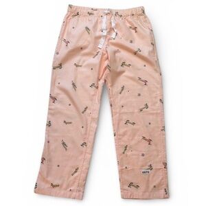 J. Crew Peach Pajama Pants with Dogs Print Women’s M Drawstring Lounge Comfy